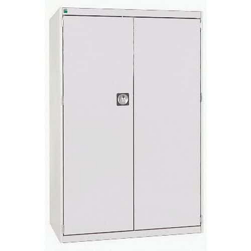 Dílenská skříň Bott Cubio, 160 x 105 x 65 cm, perfo dveře, šedá-šedá