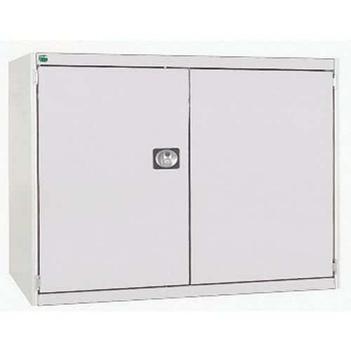 Dílenská skříň Bott Cubio 160, 100 x 130 x 52,5 cm, perfo dveře, šedá-šedá