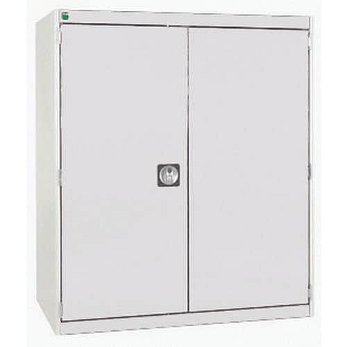 Dílenská skříň Bott Cubio, 120 x 105 x 52,5 cm, perfo dveře, šedá-šedá