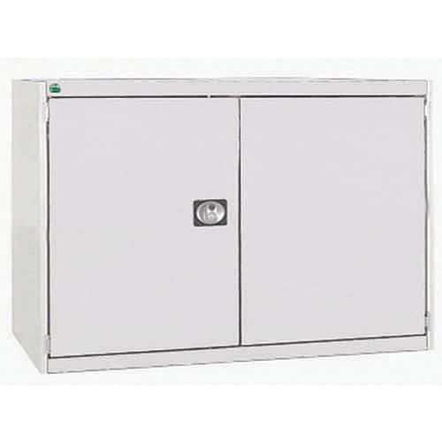 Dílenská skříň Bott Cubio 160, 90 x 130 x 52,5 cm, perfo dveře, šedá-šedá