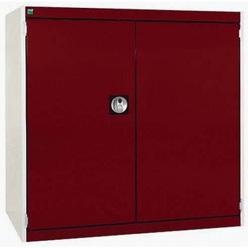 Dílenská skříň Bott Cubio, 100 x 105 x 65 cm, perfo dveře, šedá-červená