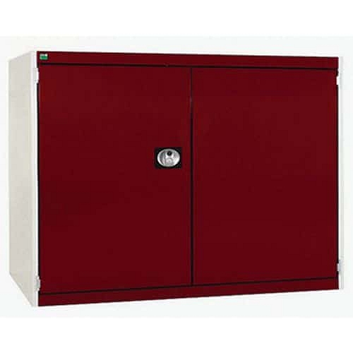 Dílenská skříň Bott Cubio 160, 100 x 130 x 65 cm, perfo dveře, šedá-červená