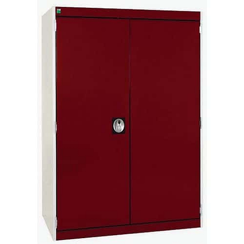 Dílenská skříň Bott Cubio, 120 x 80 x 65 cm, perfo dveře, šedá-červená