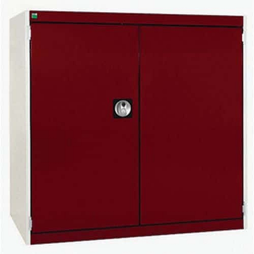 Dílenská skříň Bott Cubio, 100 x 105 x 52,5 cm, perfo dveře, šedá-červená