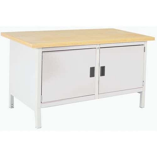 Dílenský stůl Bott Cubio Storage, 84 x 150 x 75 cm, 2 skříňky, multiplex, šedá-šedá