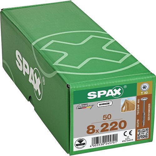 Vruty do dřeva s plochou hlavou Spax TX o 8 mm, 220 mm