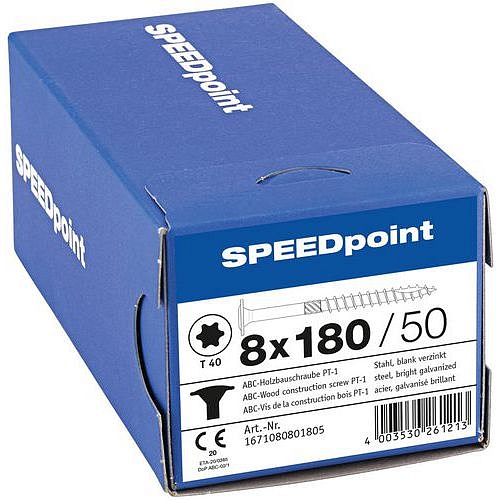 Vruty do dřeva s plochou hlavou Speedpoint TX o 8 mm, 180 mm