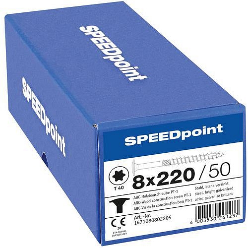 Vruty do dřeva s plochou hlavou Speedpoint TX o 8 mm, 220 mm