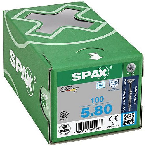 Univerzální šrouby do exteriéru se zapuštěnou hlavou Spax TX o 5 mm, 80 mm