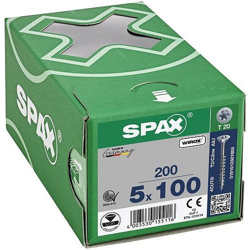 Samořezný šroub se zápustnou hlavou T-Star Plus, 200 ks, 5 x 100 mm