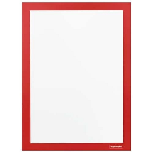 Informační rámečky Magnetoplan Magnetofix A4, magnetické, samolepicí, červené