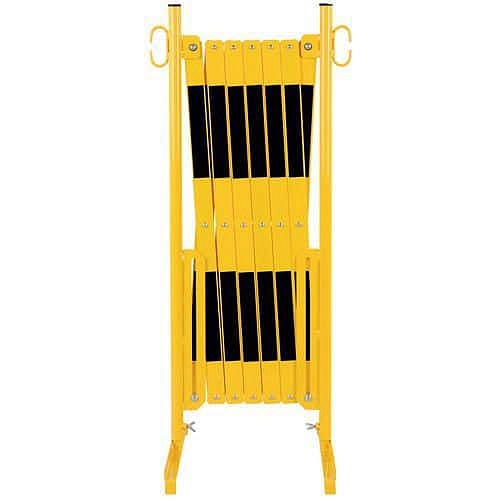 Kovová mobilní zábrana Dancop, skládací, černá/žlutá, délka 400 cm