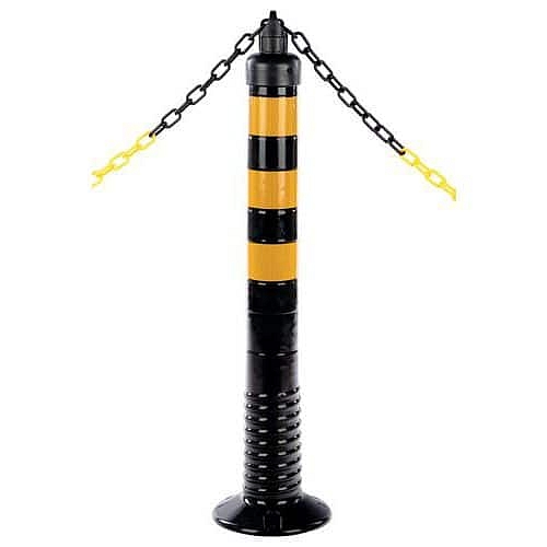 Sada zahrazovacích sloupků s řetezem Crash Stop, výška 75 cm, řetěz 10 m, 6 ks