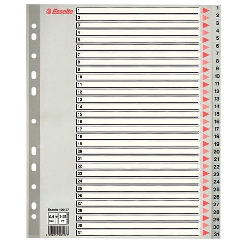 Plastové rozdružovače Maxi, číselné, 5 ks, 12 oddílů