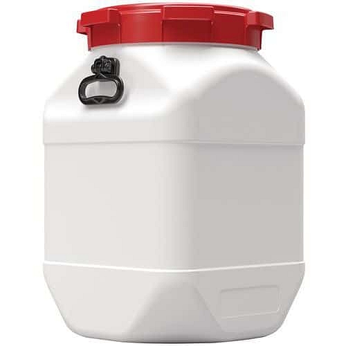 Plastový čtvercový sud se širokým hrdlem Curtec, s víkem, 66 l