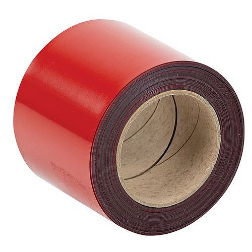 Magnetická páska na regály Manutan Expert, 10 m, červená, šířka 100 mm