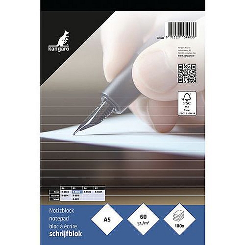 Poznámkový blok Fastprint - řádkový, d:21 cm v:14,8 cm