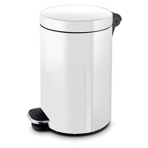 Kovový hygienický odpadkový koš Antiseptic, objem 20 l, bílý