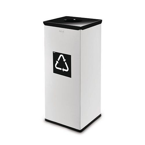 Kovový odpadkový koš EKO Square na tříděný odpad, objem 60 l, černý