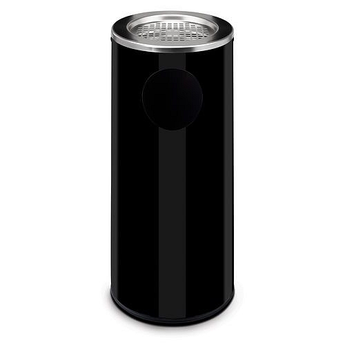 Kovový venkovní odpadkový koš Marco s popelníkem, objem 34 l, černý