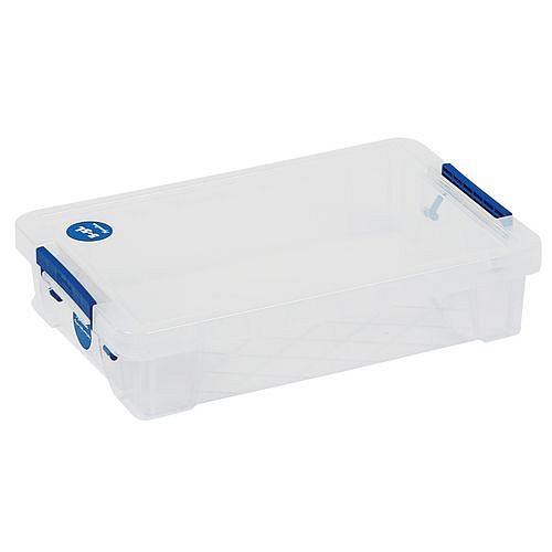 Plastový úložný box s víkem na klip Manutan Expert, 5,5 l