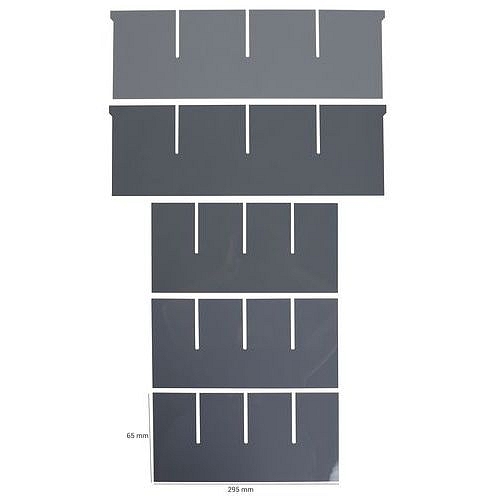 Dělicí příčky Manutan Expert SF1, 2 + 3 ks, 29,5 x 6,5 cm