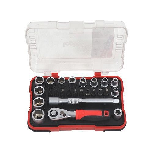 TOPTRADE sada Gola, s ráčnou a bity, sada 25 ks