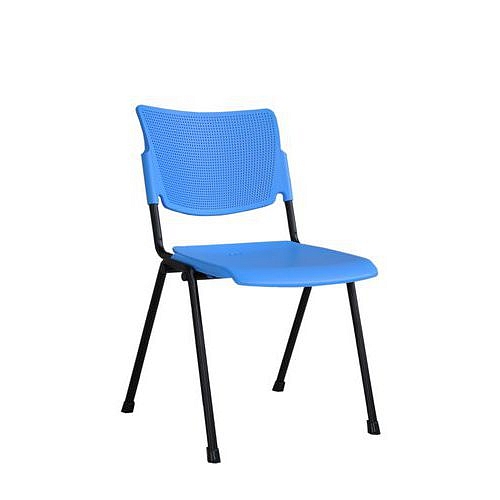 Plastová jídelní židle MIA Black, modrá