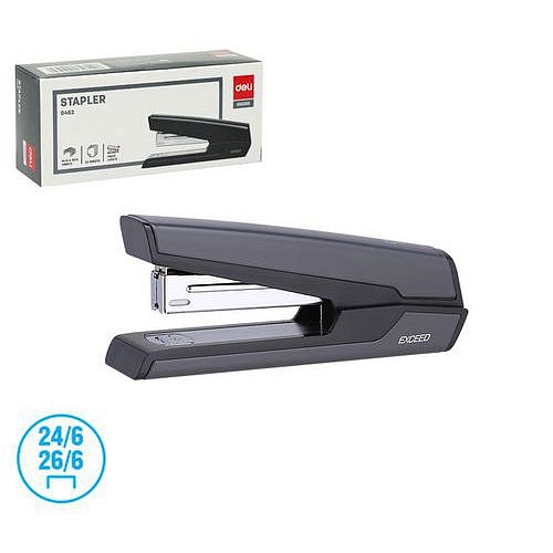 Sešívačka celokovová DELI 25 listů, černá