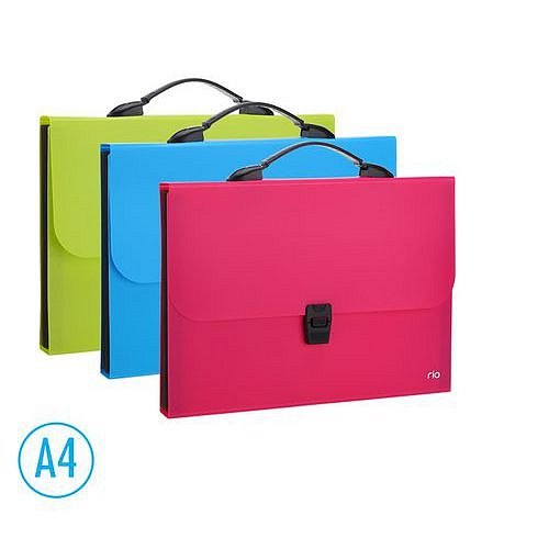 Aktovka spisová RIO DELI A4 7 přihrádek, modrá