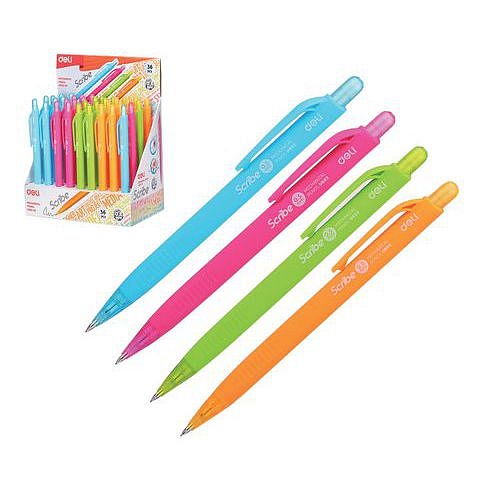 Mikrotužka DELI ergo SCRIBE, mix, 36ks