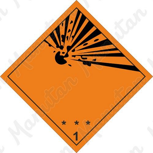 Výbušné látky a předměty č. 1, samolepka 100 x 100 x 0,1 mm