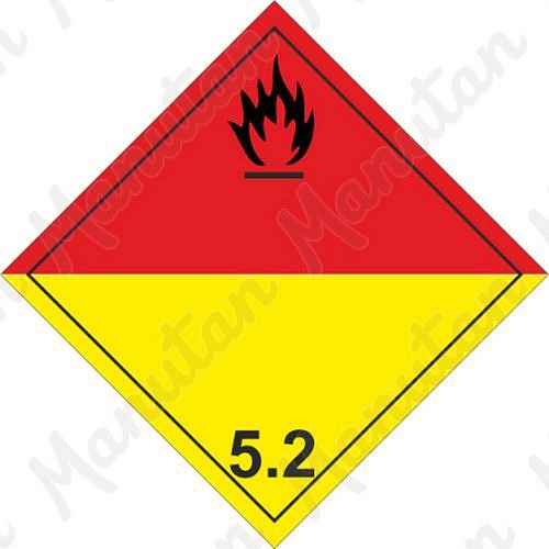 Organické peroxidy č. 5.2, samolepka 100 x 100 x 0,1 mm