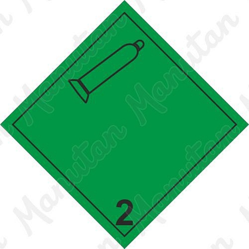 Nehořlavý nejedovatý plyn č. 2.2 A, plast 200 x 200 x 0,5 mm