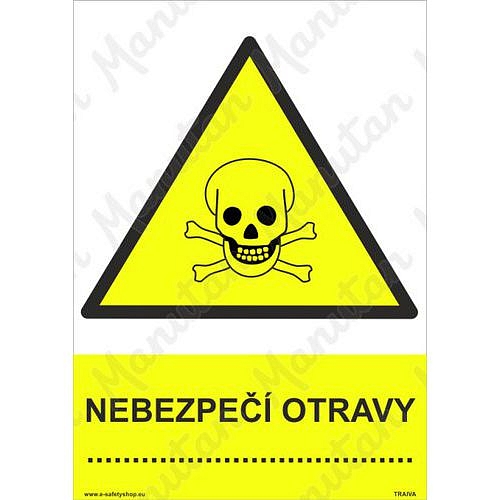 Nebezpečí otravy, samolepka 210 x 297 x 0,1 mm A4