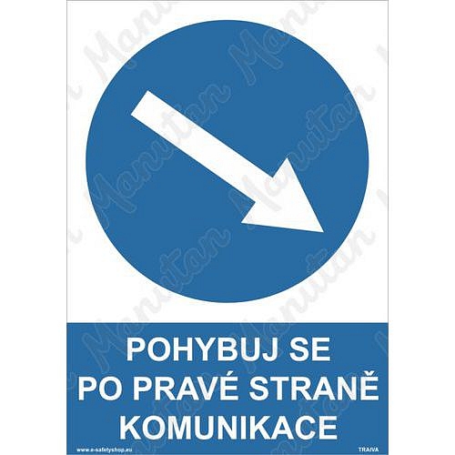 Pohybuj se po pravé straně komunikace, plast 148 x 210 x 0,5 mm A5