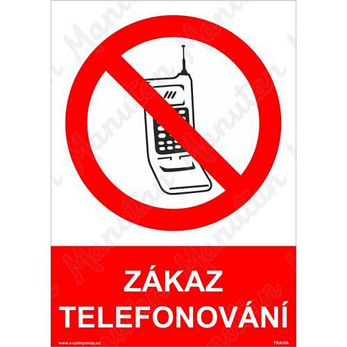 Zákaz telefonování, samolepka 210 x 297 x 0,1 mm A4