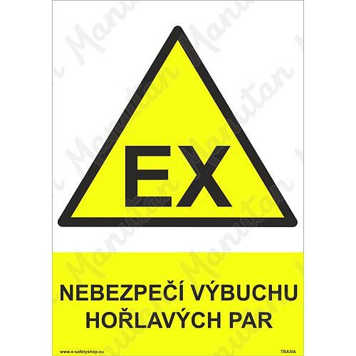 Nebezpečí výbuchu hořlavých par, samolepka 210 x 297 x 0,1 mm A4