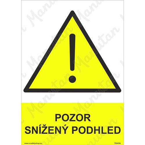 Pozor snížený podhled, plast 210 x 297 x 0,5 mm A4