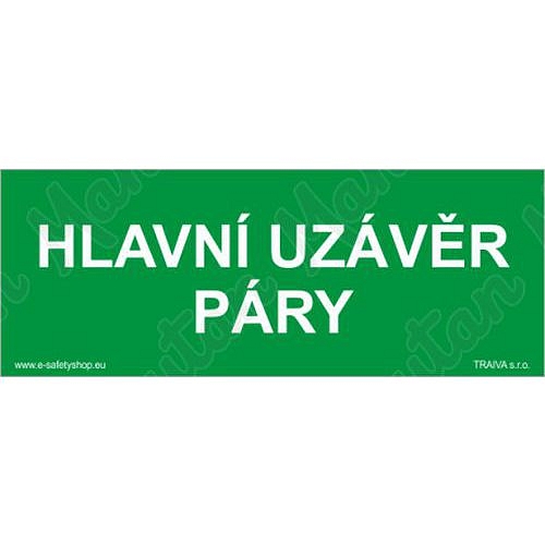 Hlavní uzávěr páry, plast 210 x 80 x 0,5 mm