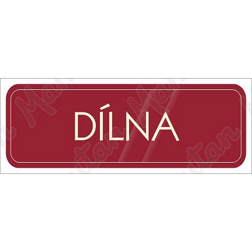Dílna, samolepka 200 x 70 x 0,1 mm, průhledná bílá