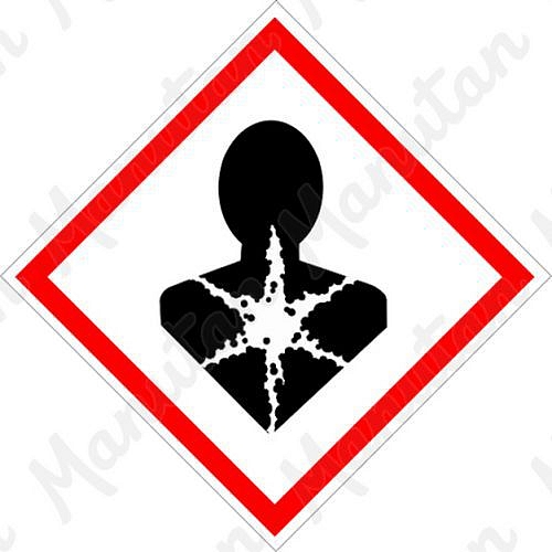 Nebezpečné pro zdraví č.08, samolepka 52 x 52 x 0,1 mm, arch 20 ks