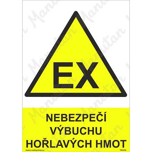 Nebezpeční výbuchu hořlavých hmot, plast 210 x 297 x 0,5 mm A4