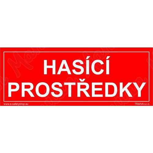 Hasicí prostředky, samolepka 210 x 80 x 0,1 mm