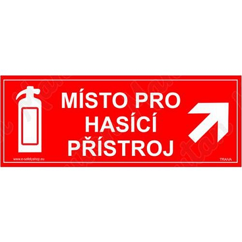 Místo pro hasicí přístroj, plast 210 x 80 x 0,5 mm