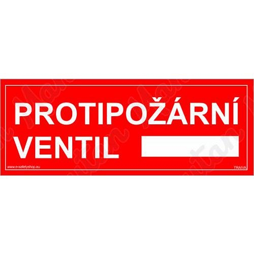 Protipožární ventil, samolepka 210 x 80 x 0,1 mm