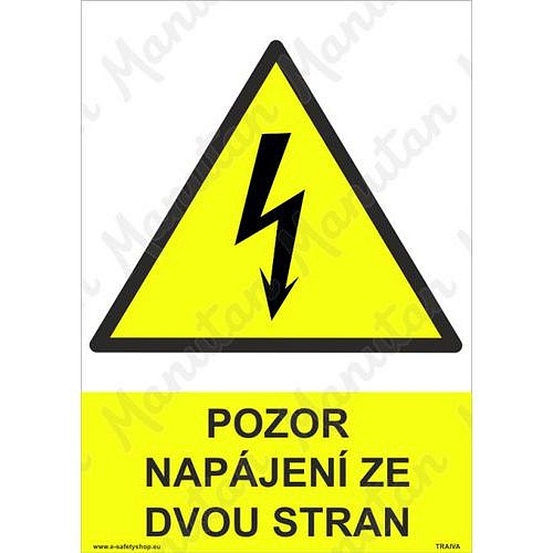 Pozor napájení ze dvou stran, plast 210 x 297 x 0,5 mm A4