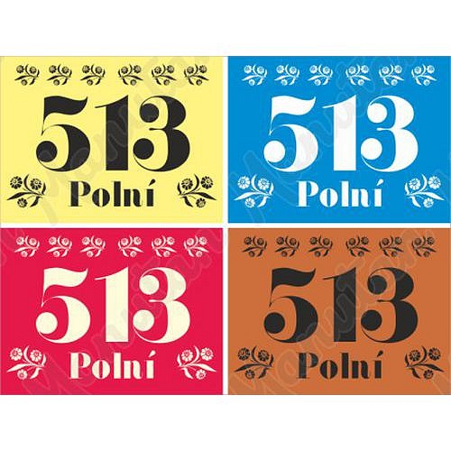 Domovní číslo, plast 210 x 148 x 2 mm A5, venkovský styl žlutá