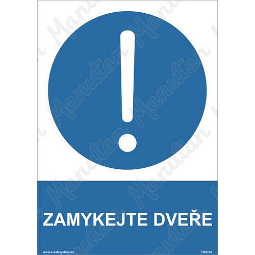 Zamykejte dveře, samolepka 210 x 297 x 0,1 mm A4