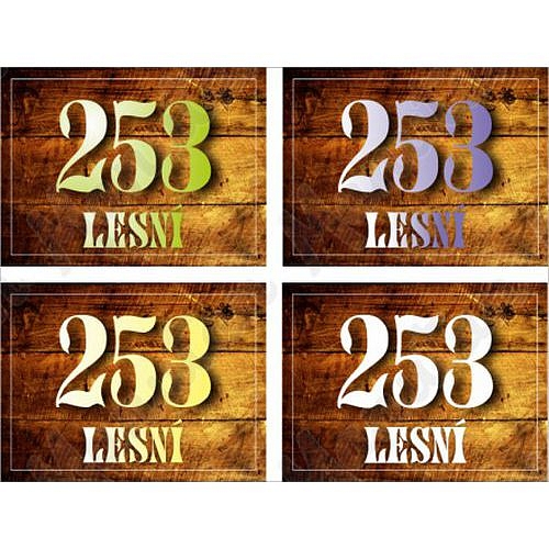 Domovní číslo, plast 210 x 148 x 2 mm A5, dřevo verze A
